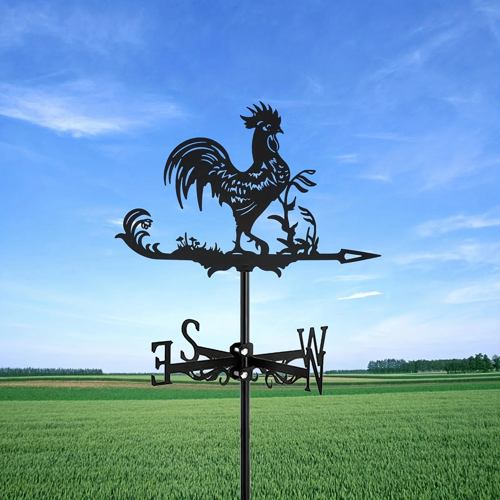 The Witch Metal Weathervane,Stainless Steel Weather Vane With Roof Mount Roof Garden Decorations For Outdoor Farm Yard Garden