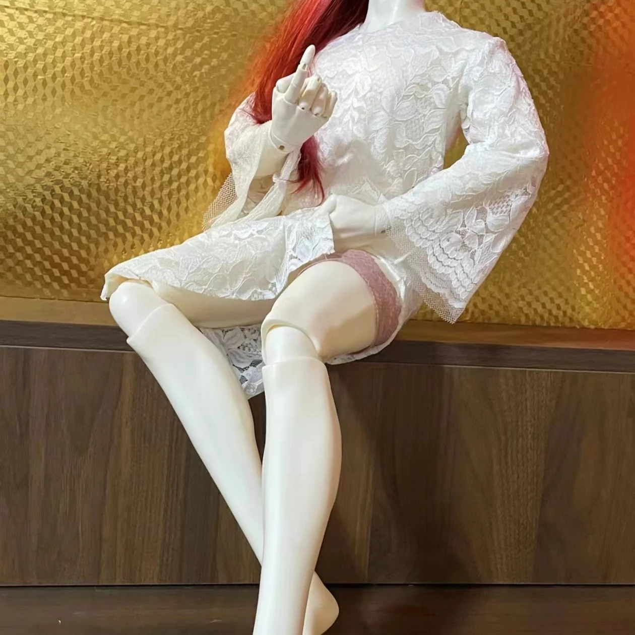 1/3 人形の服 75 センチメートル男性 Bjd 人形用レースシャツルーズカジュアルミッドレングストップドレスアップままごと人形アクセサリー、人形なし