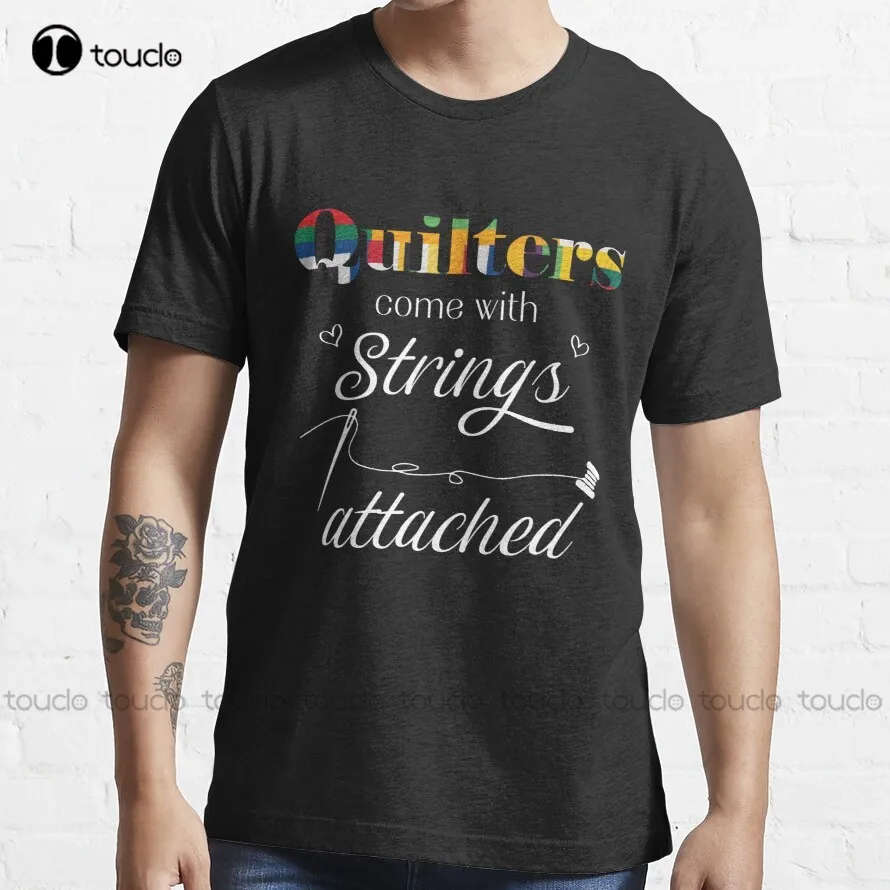 Quilters Come With Strings Attached Gift T-Shirt  Trending T-Shirt 70S Shirts For Women Outdoor Simple Vintag Casual T Shirts