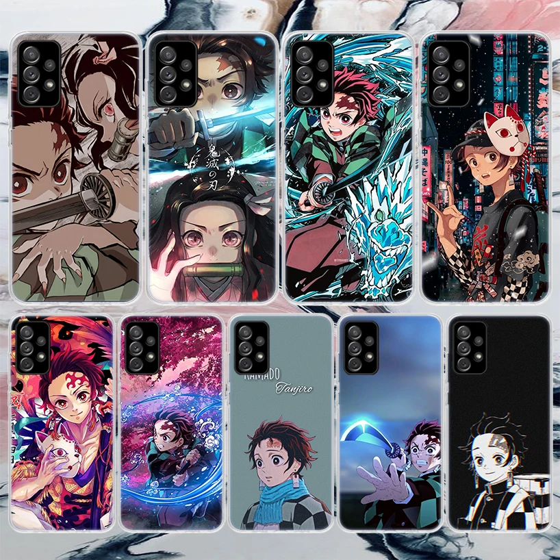 Tanjiro Demon Slayer Soft Phone Case For Samsung Galaxy A52 A53 A54 A12 A13 A14 A22 A23 A24 A32 A33 A34 A72 A73 A42 A43 Pattern