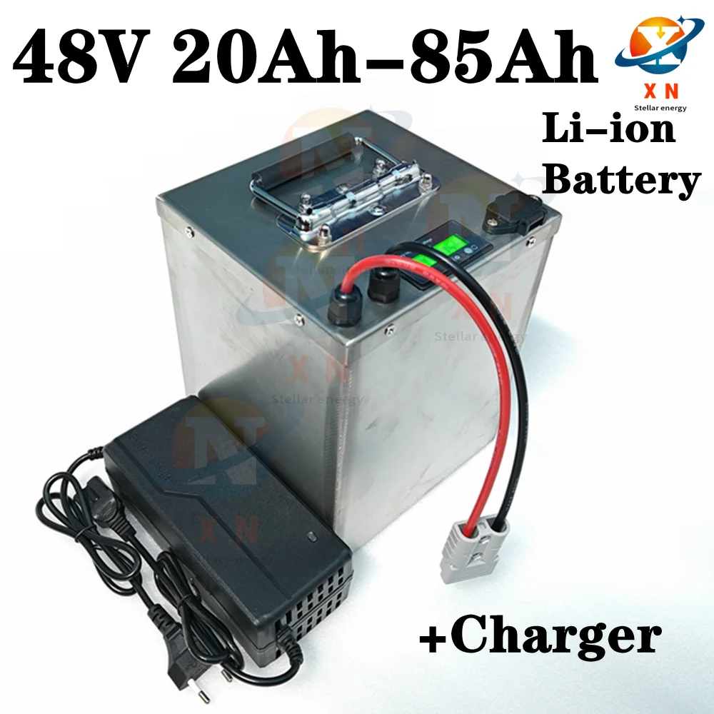 48V 20Ah 30Ah 40Ah 50Ah 60Ah 70Ah 85Ah Lithium Ion Battery 5 For 800W 1000W 1500W 2KW Electric Motorcycle Scooter+Charg