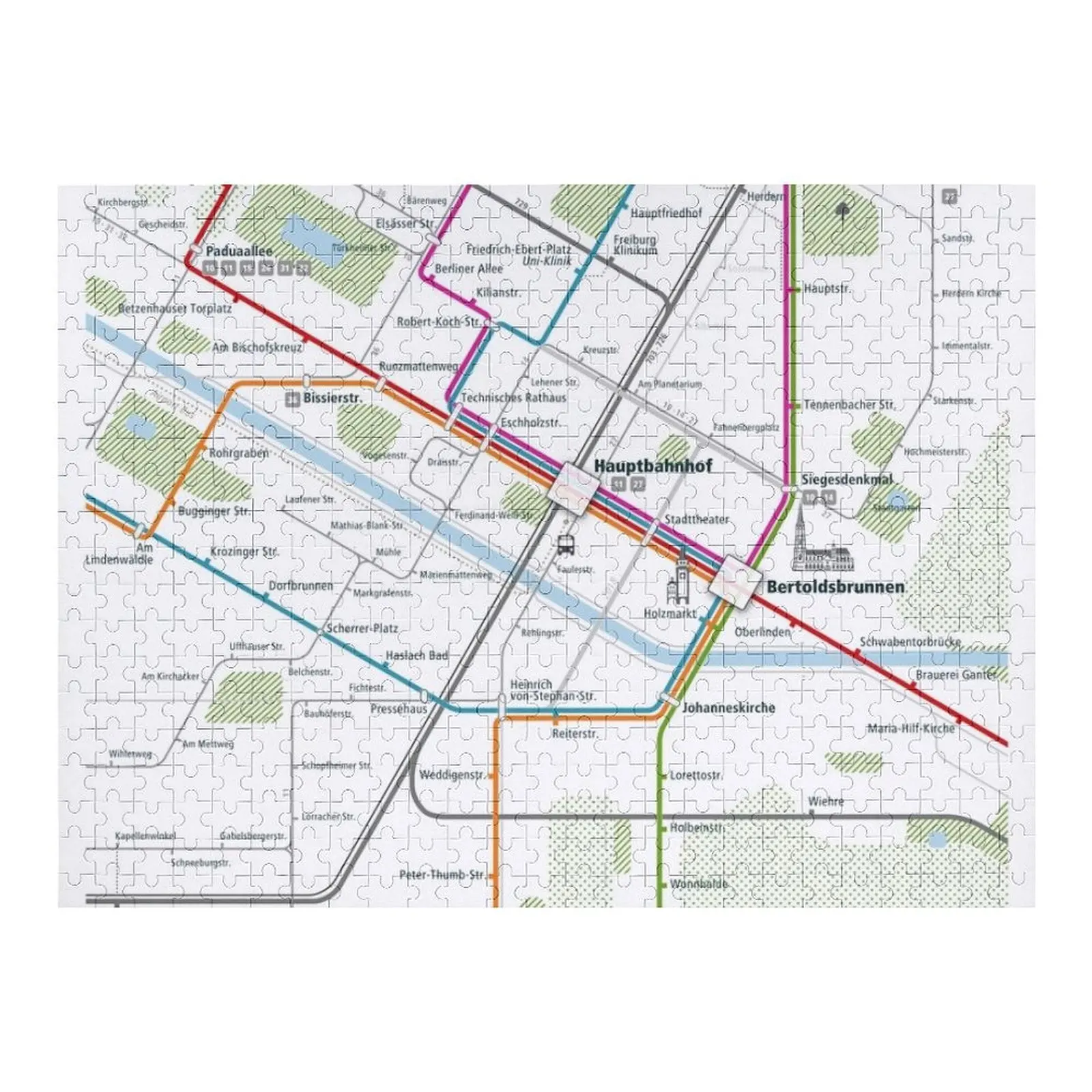

Квадратный пазл с картой города Freiburg для детей, персонализированный подарок, пазл для женатых