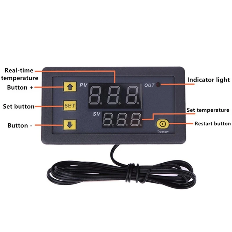 

A37T-W3230 AC110-220V Зонд Line 20A Цифровой контроль температуры Светодиодный дисплей Термостат с прибором управления нагревом/охлаждением