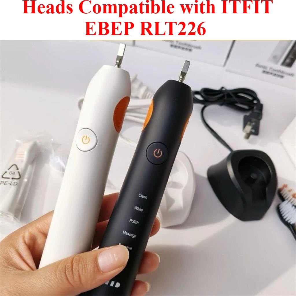 8Pcs for Adults，Replacement Electric Toothbrush Heads Compatible with ITFIT EBEP RLT226, Metal Shaft, Soft Bristles Deep Clean,