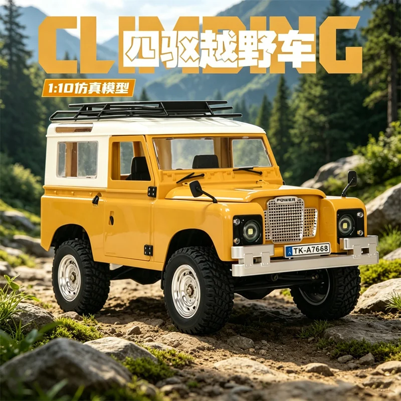 New 1/10 Full Scale Land Rover Defender Pickup 4WD All-Terrain Simulation Off-Road RC Crawler Car Hobby Model