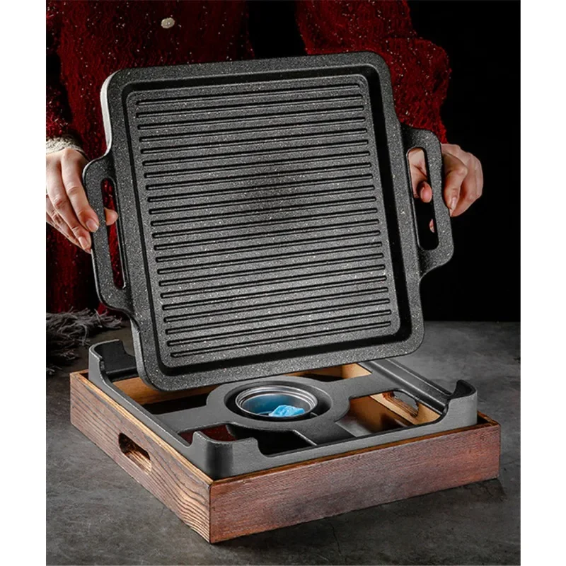 شواية شواء محمولة بدون دخاني شواية باربيكيو يابانية كورية شواية فحم فرن كحول موقد منزلي طاولة شواء كورية غير لاصقة