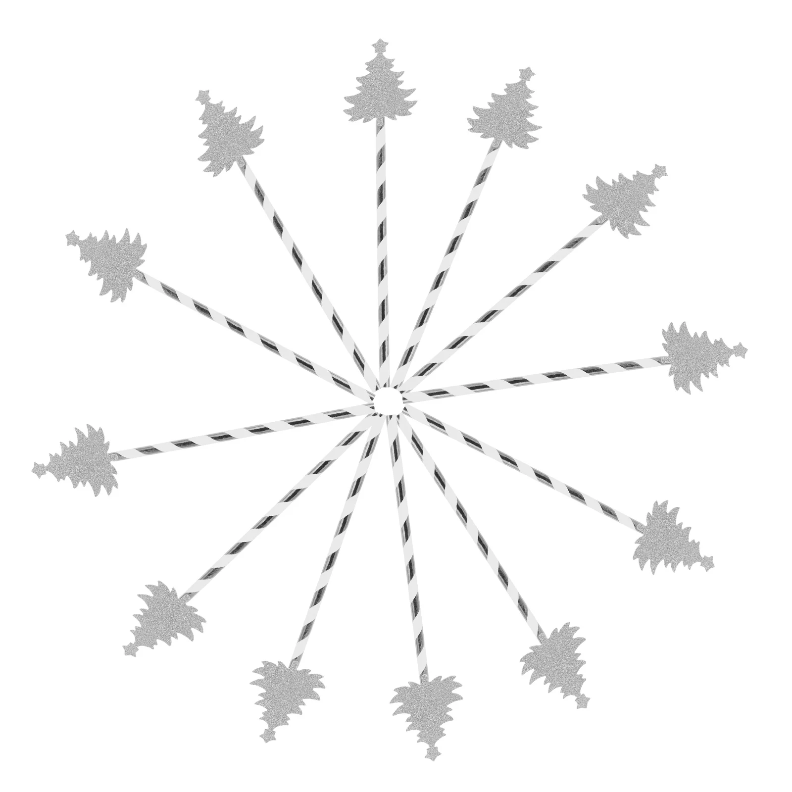 

25 Pcs Strip Xmas Christmas Party Drink Straws Paper Disposable Decorative Favors Strips