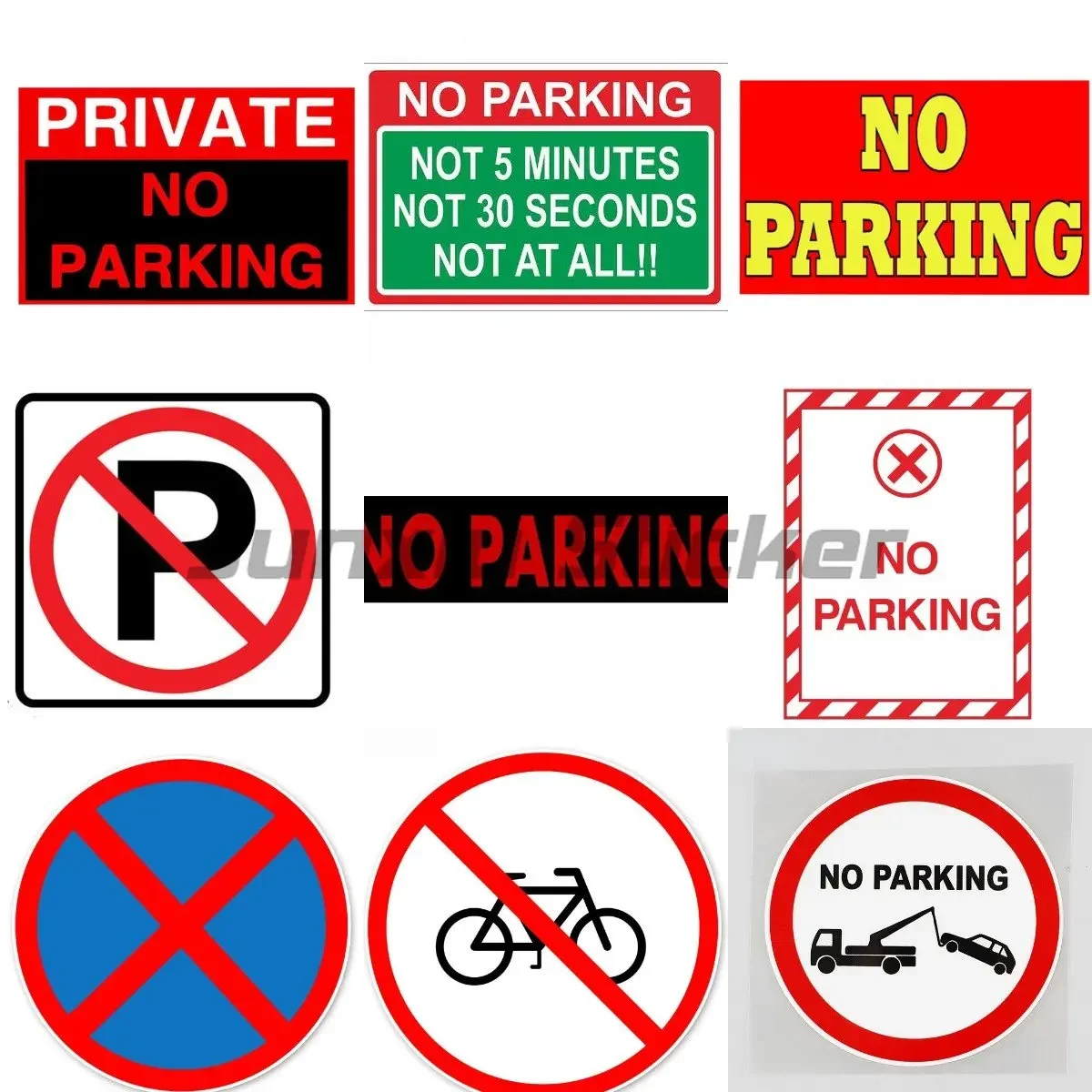 

NO PARKING Stickers Motorcycle Decals Window Truck Stickers Door Bumper Funny Decals Warning Violation Towing Car Sign