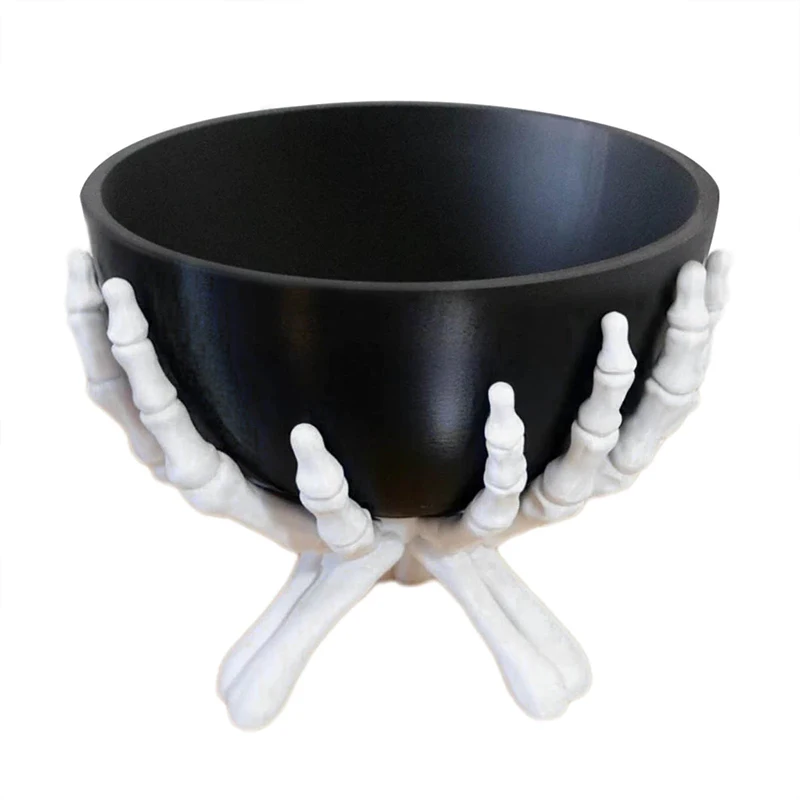 Gothic Skeleton Hands Candy Storage Holder Halloween Candy Bowl Multifunctional Halloween Organizer Holder Scary Home Decoration