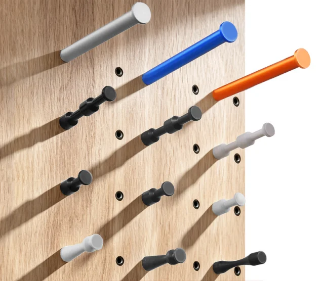 Metal Wall Pegboard Hook Punch Free Hanging Design Wall Pegboard Organizer Space Saving Embedded Insert Nuts Metal Hardware Hook