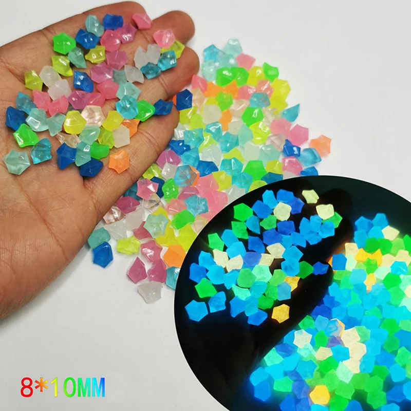 

300pcs Garden Decor Luminous Stones Outdoor Fish Tank Aquarium Decorations Glow In Dark Decorative Pebbles Pebble Rocks