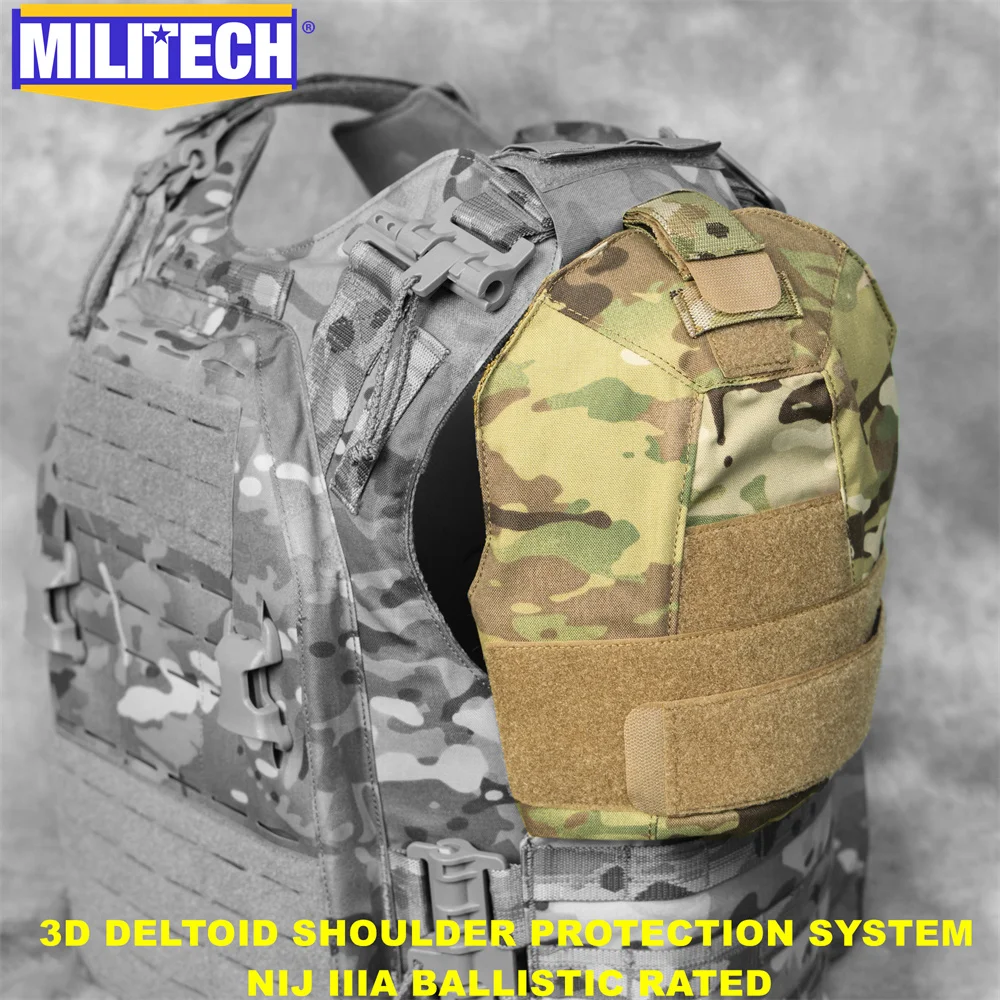 MILITECH-NIJ Level 3A 0108.01 3D Shoulder Ballistic Protection System Contoured Deltoid Armor Fits AVS JPC 2.0 CPC LVS Vest