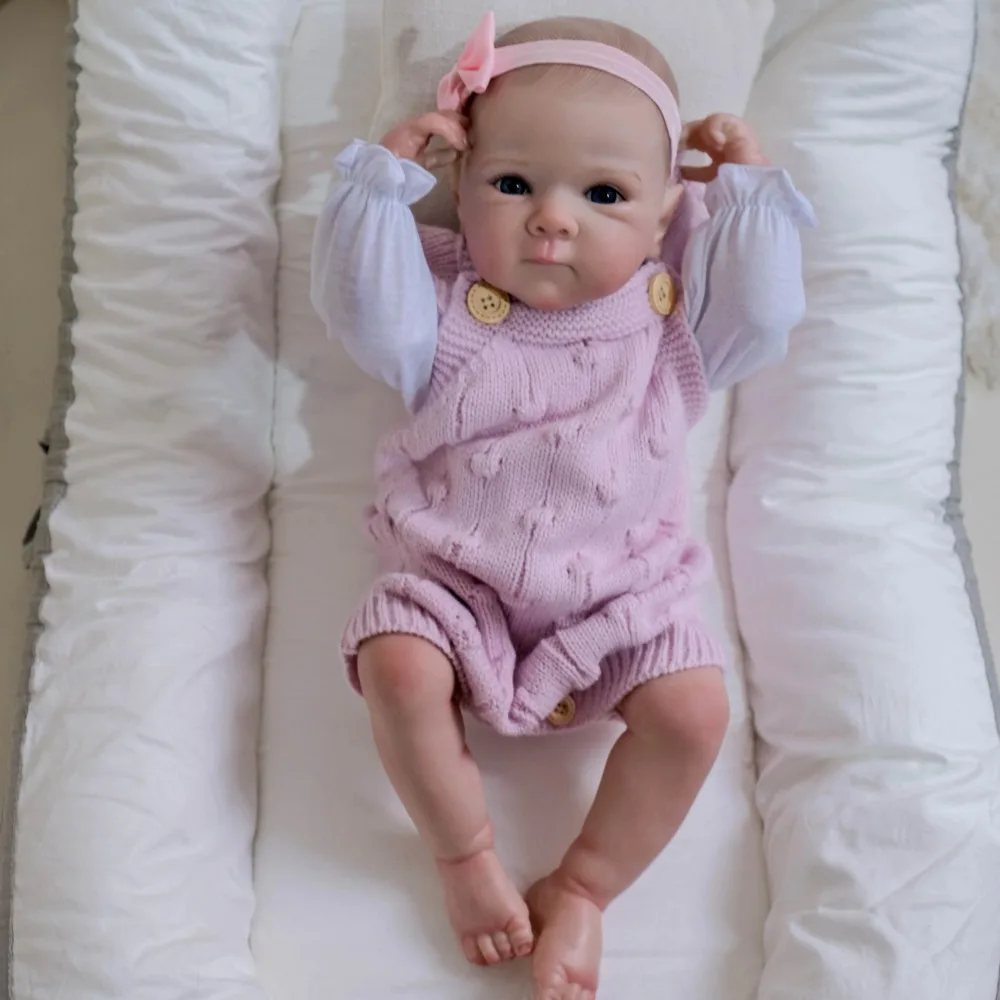 19inch Silicone Reborn Baby Doll Bettie Soft Vinyl Newborn Size Hand-Detailed 3D Skin with Visible Veins muñecas bebes para niña