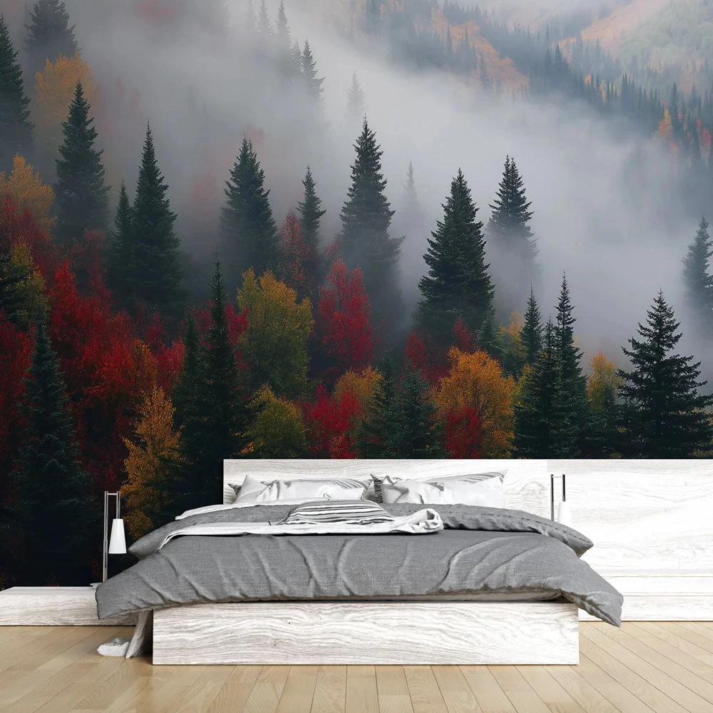 custom Nordic Southeast Forest landscape wallpaper Guest restaurant bedroom background Jungle tropical plant 3d wallpaper