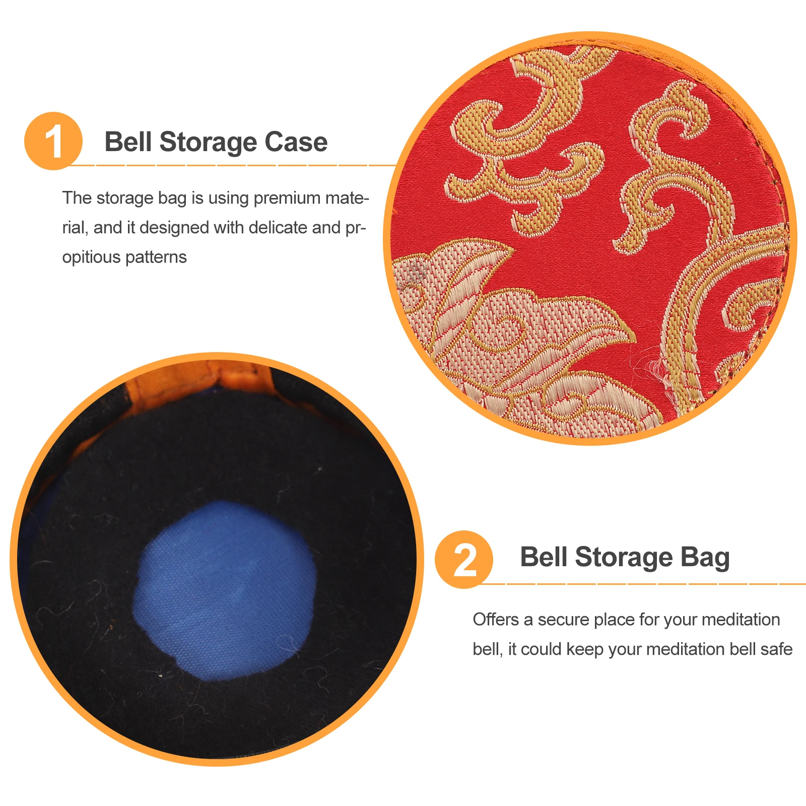 

Handmade Brocade Embroidery Bell Case 7 5cm Small Cotton Storage Bag for Meditation Tibetan Bell Container Box