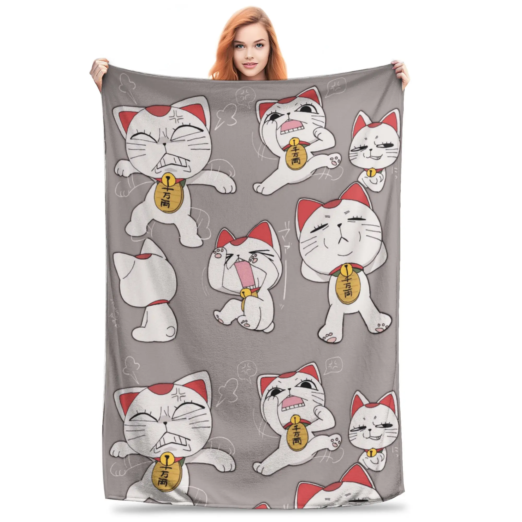 Turbo Granny Cat Soft Blanket  Kids Adult Plush Throw Blanket Print Bedroom Flannel Bedspread Sofa Bed Cover