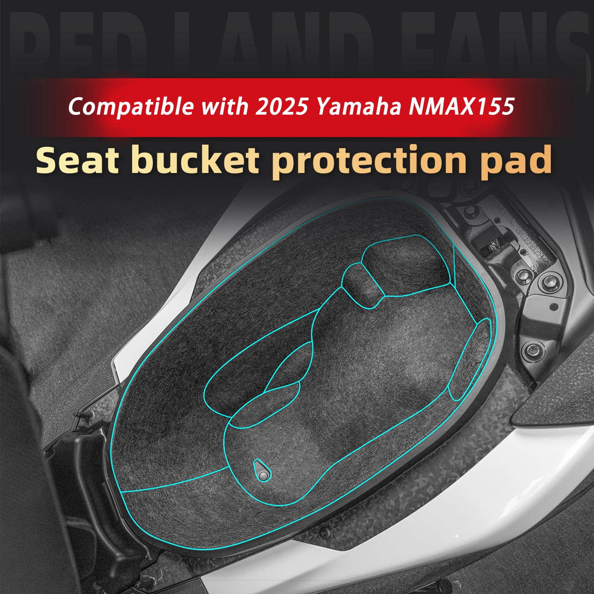 Compatible with Yamaha NMAX155 Motorcycle Under Seat Storage Bucket Liner Pad Full Wrap Protective Modification Accessories