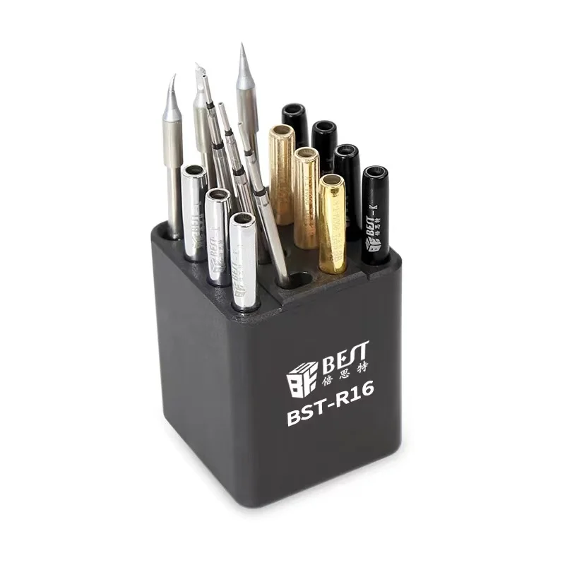 BST-R16 16 Hole Classified Storage Box Suitable For T12 JBC T210/T245/C115 Soldering Iron Head Sorting And Maintenance Tool Rack