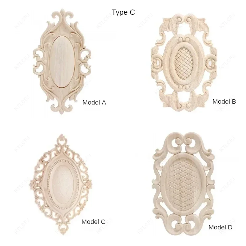 European Decal Furniture Carved Decorative Accessories Round Door Flower Solid Wood Carving