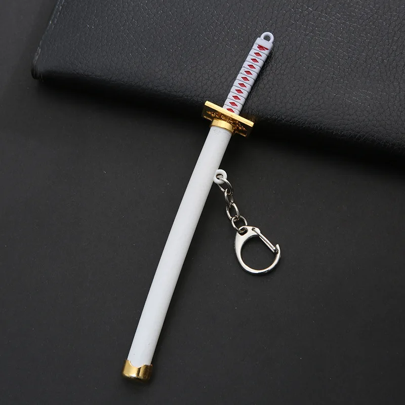 Mini Roronoa Zoro Sword Keychain Set 8 Styles Men's Buckle Tool Holder Car Keyrings Gift Scabbard Katana Sabre