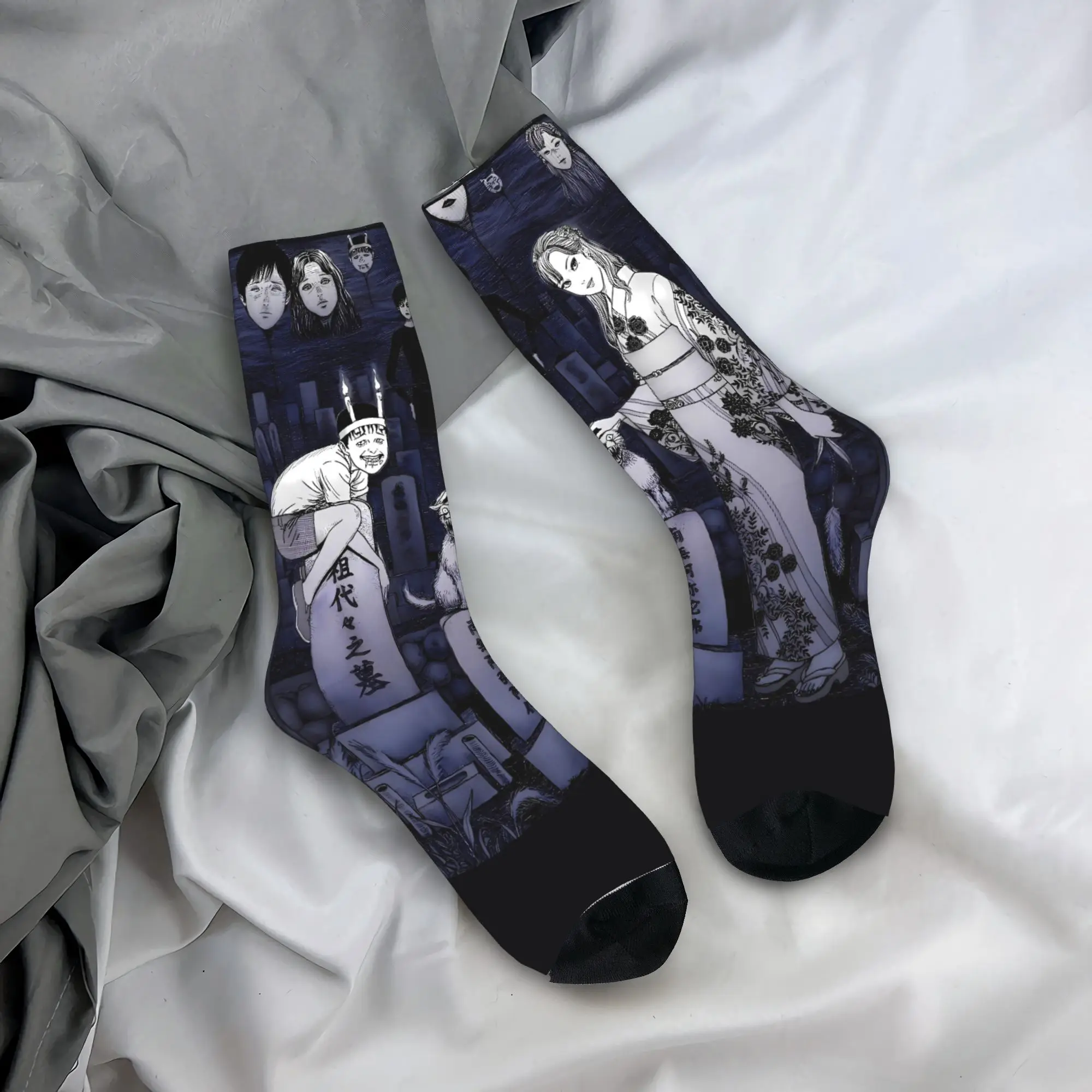 

Tomie Junji Ito Stockings Trendy Socks Men Breathable Socks Autumn Cycling Design Non Slip
