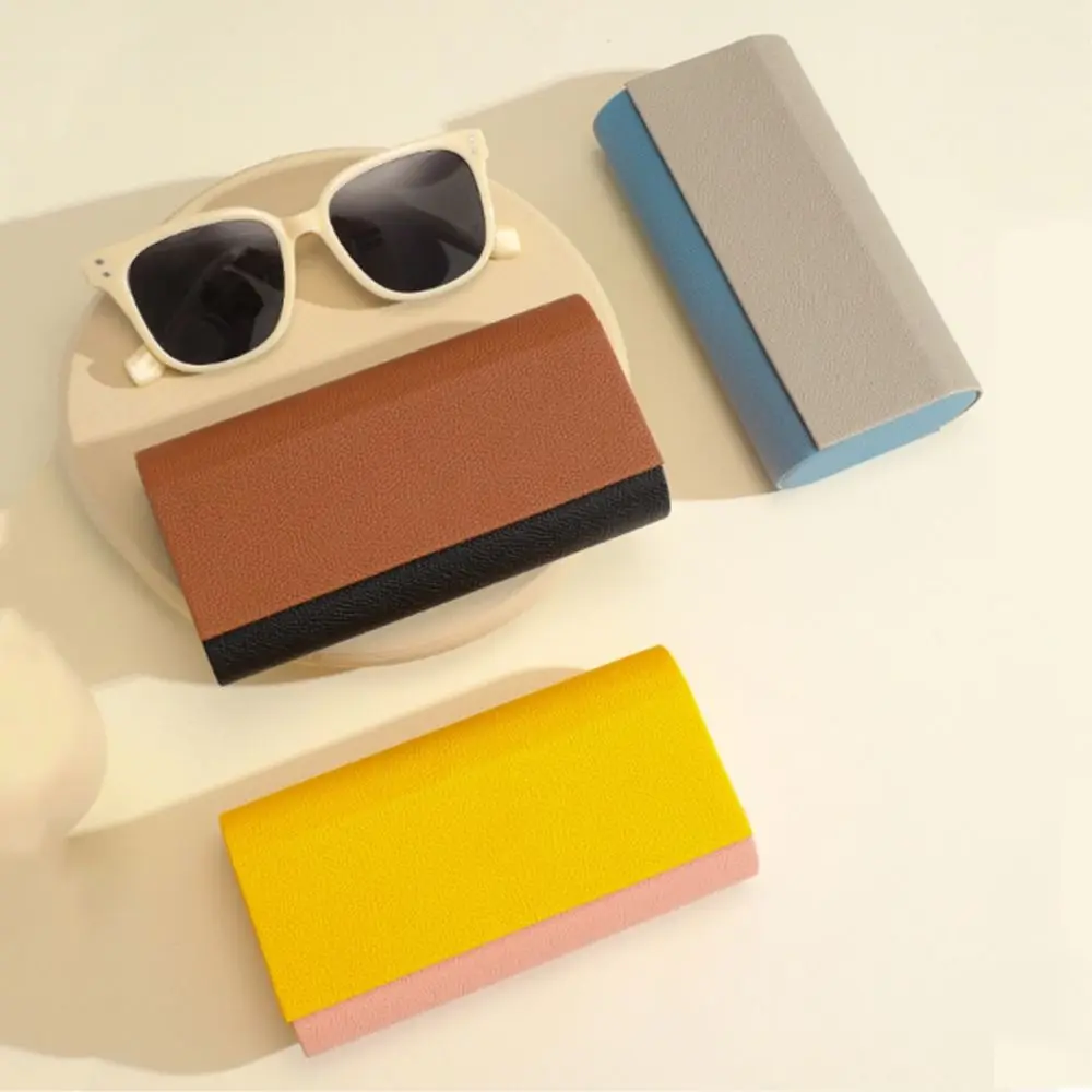 

Portable Eyeglasses Protective Case Magnetic Buckle Flocking Inside Hard Eyewear Protector Large Capacity PU Leather