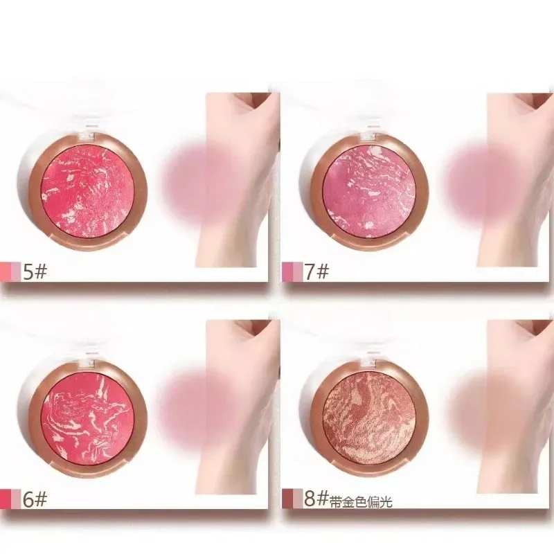 Blush em pó assado para mulheres, delicado, sedoso, fácil de colorir, natural, fosco, leve, maquiagem, cosméticos faciais, novos