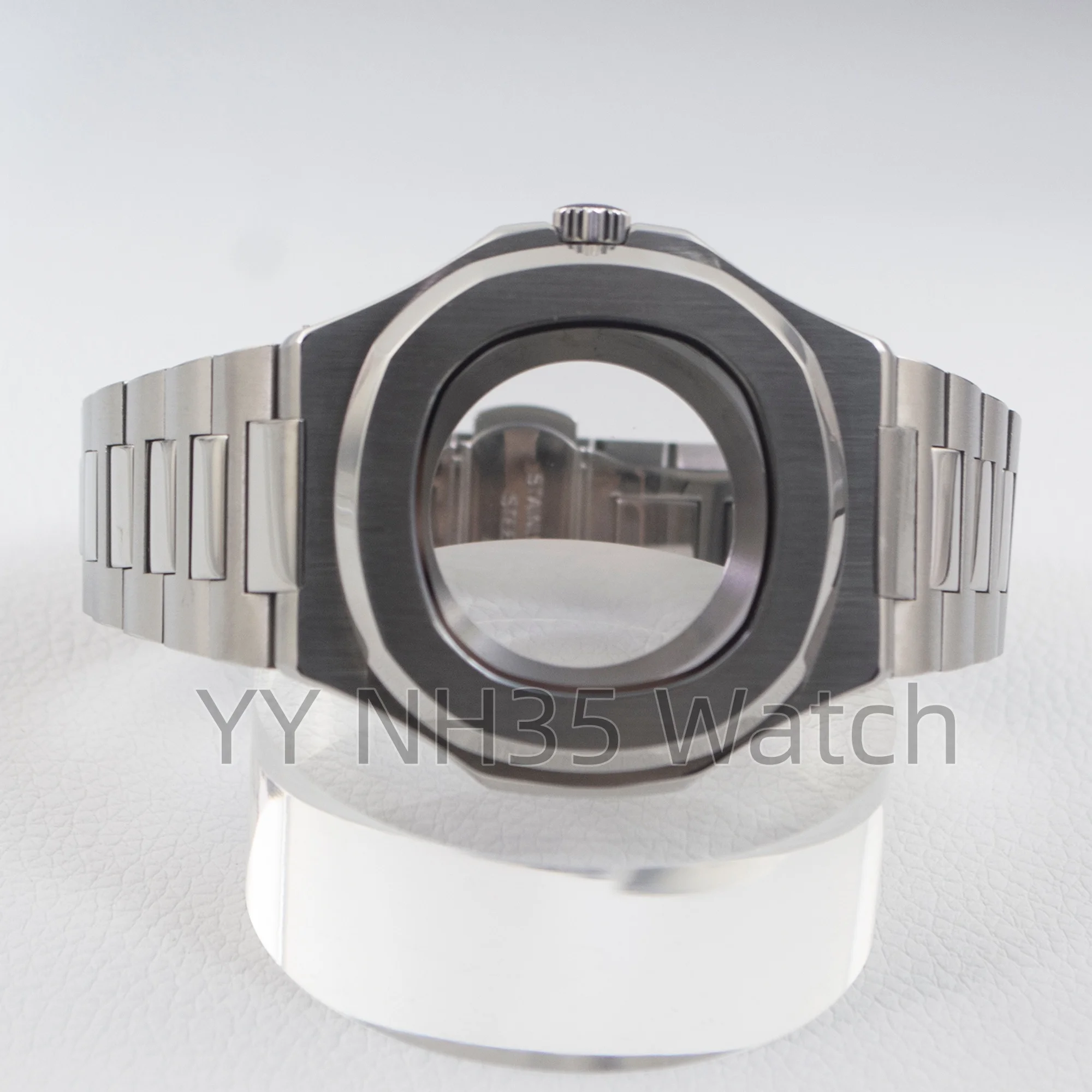 

Корпус часов 41 мм, розовое золото/черный/серебристый цвет, PVD-покрытие, цельная нержавеющая сталь, сапфировое стекло, для механизма Nautilus NH35/NH36/NH38, циферблат 30,5 мм.