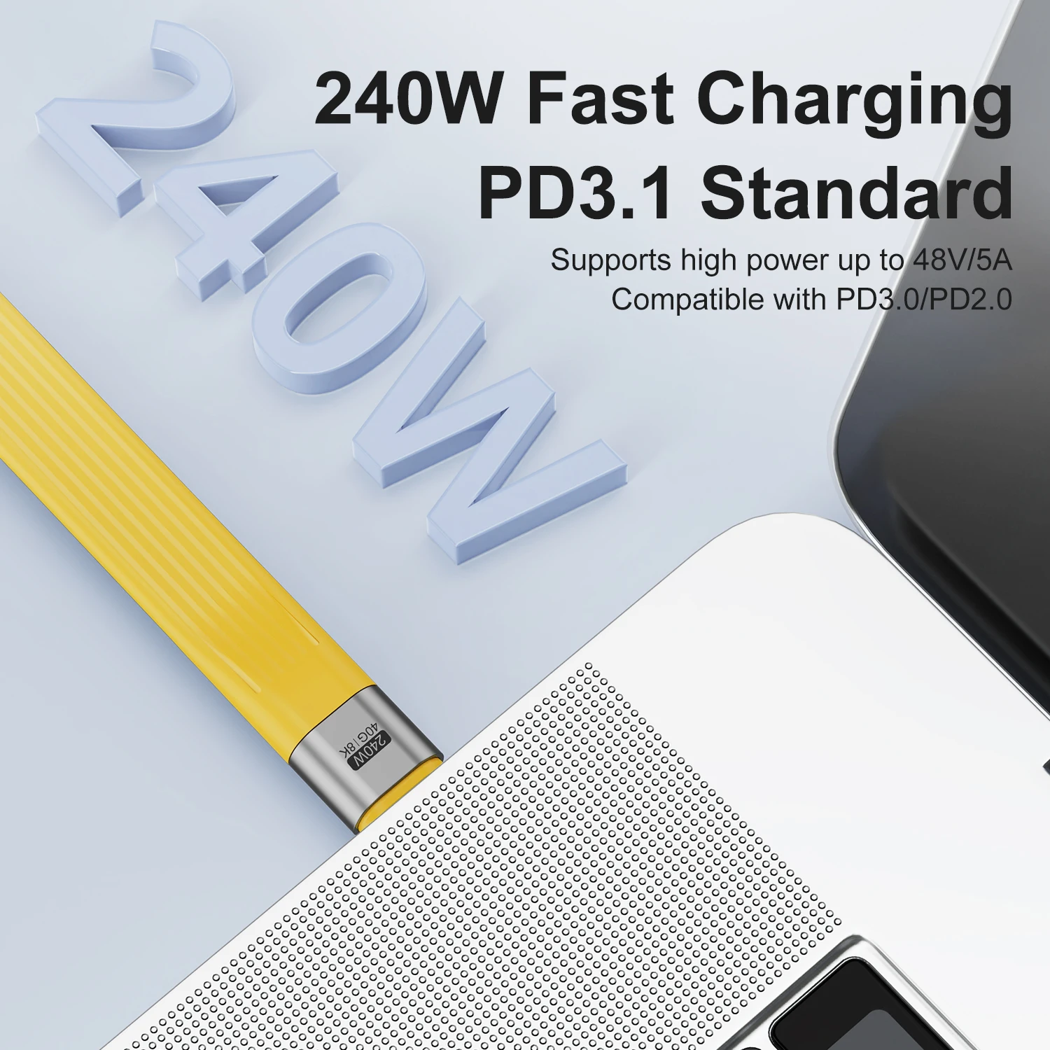 USLION 240 واط PD3.1 نوع C كابل شحن سريع USB C إلى نوع C سلك بيانات سلسلة المفاتيح المحمولة آيفون 16 15 برو ماكس Xiaomi 14 POCO #3