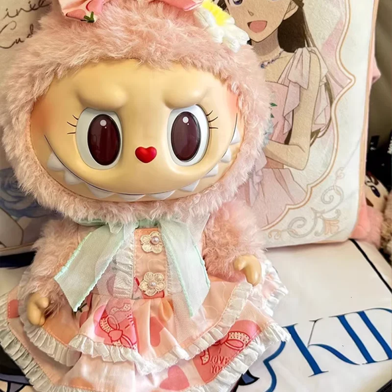 لملابس لابوبو فقط الملابس 38 سنتيمتر ملابس دمى الفينيل ملابس دمى لابوبو الحبيب الوردي الحب حقيبة تنورة لطيف