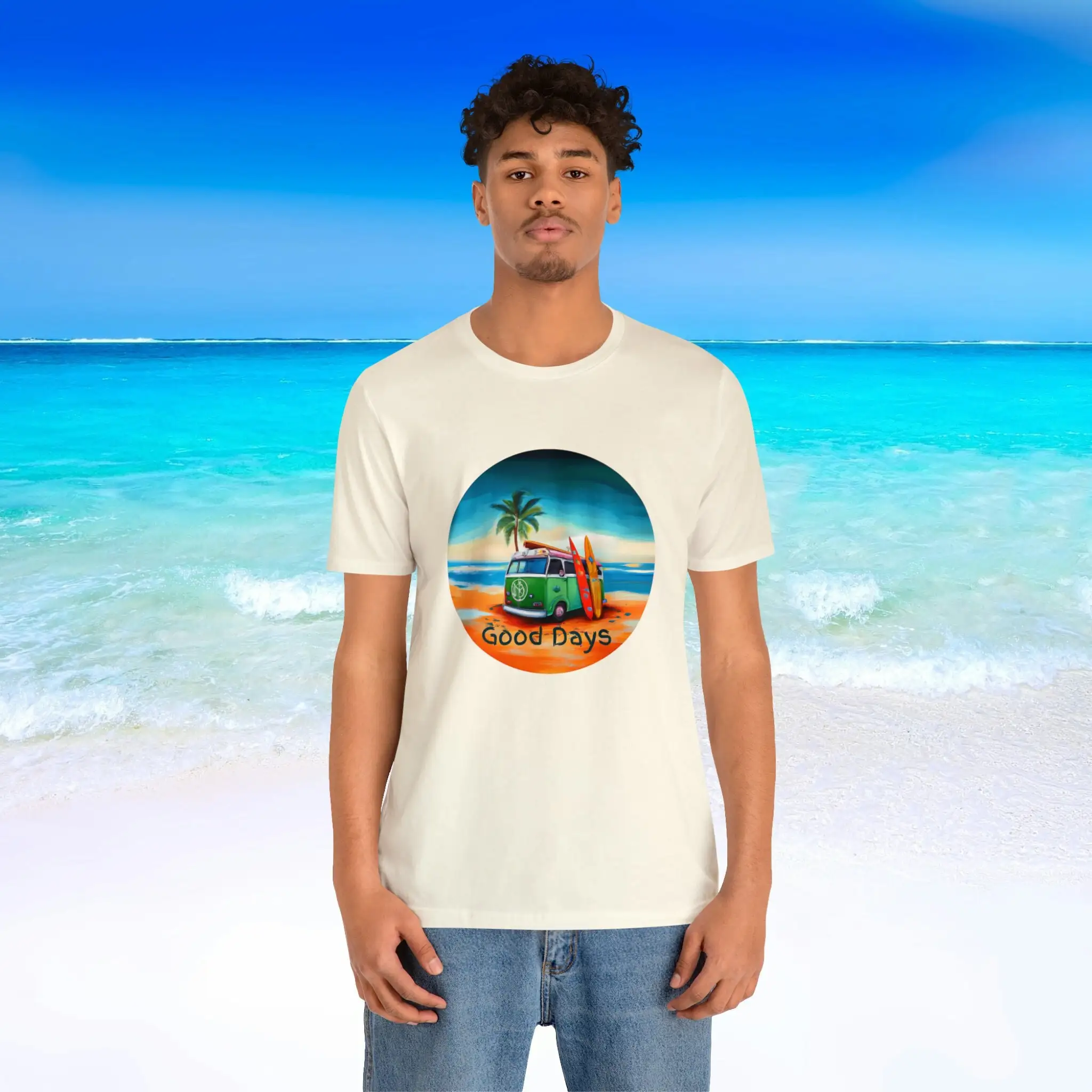 All Good Days Kombi Van Beach Tee