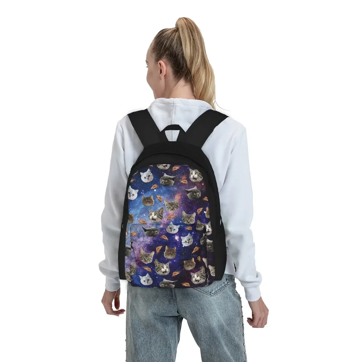 Raum Katze Köpfe Rucksäcke Jungen Mädchen Bücher tasche Studenten Schult aschen Cartoon Kinder Rucksack Laptop Rucksack Umhängetasche