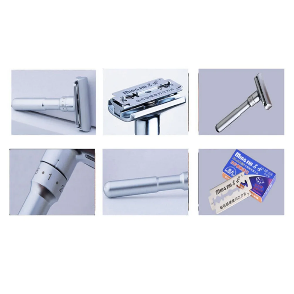 

Blades Double-sided Shaving Machine Adjustable Mens Razor Lightweight Travel Home Use Beard Shaving Tool Durability