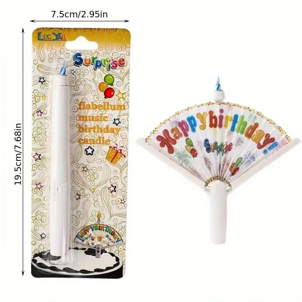 2026-1pc Vibrant Multi-Color Automatic Open Fan Candle - 