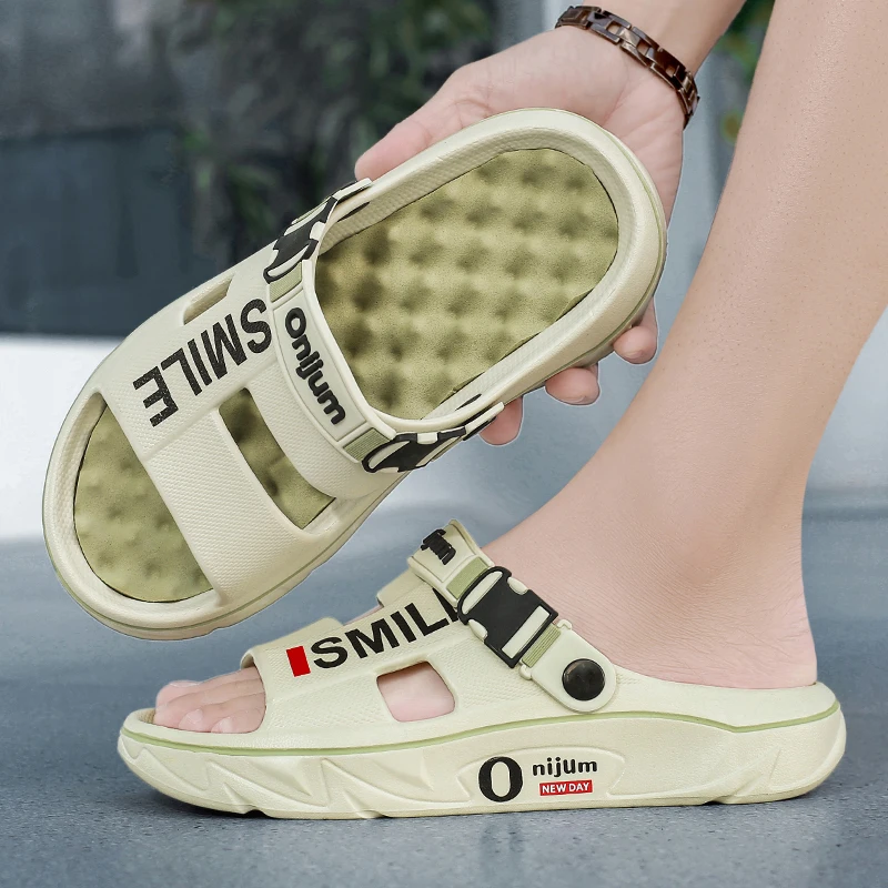 Fashion Design Men's Slippers Indoor Outdoor Beach Sandals Comfortable Massage Slides Clogs Casual Shoes Male Women Home Slipper image 6
