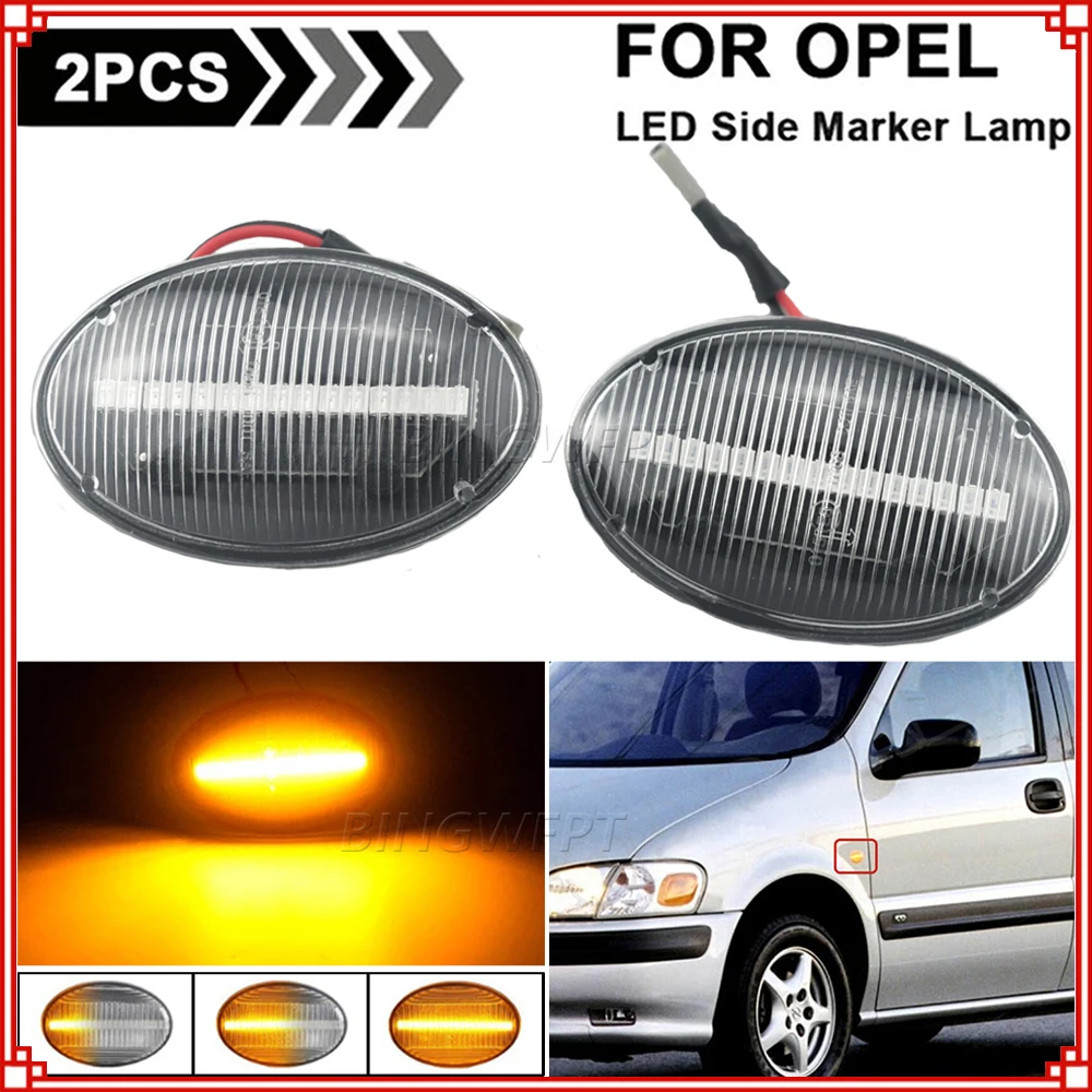 2PCS Dynamic Turn Signal Light LED Side Marker Blinker Lamp For Opel Combo C B Tigra A Astra F Meriva A Corsa C B Sintra Vita