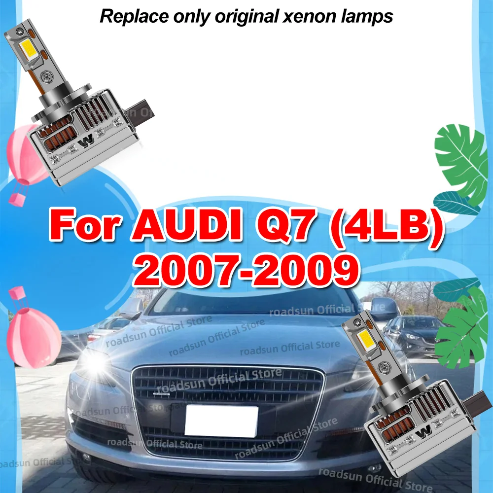 

2Pc LED Car Headlight Bulb 1:1 6000K Xenon HID Auto Lamp Plug & Play For AUDI Q7 4LB 2007 2008 2009