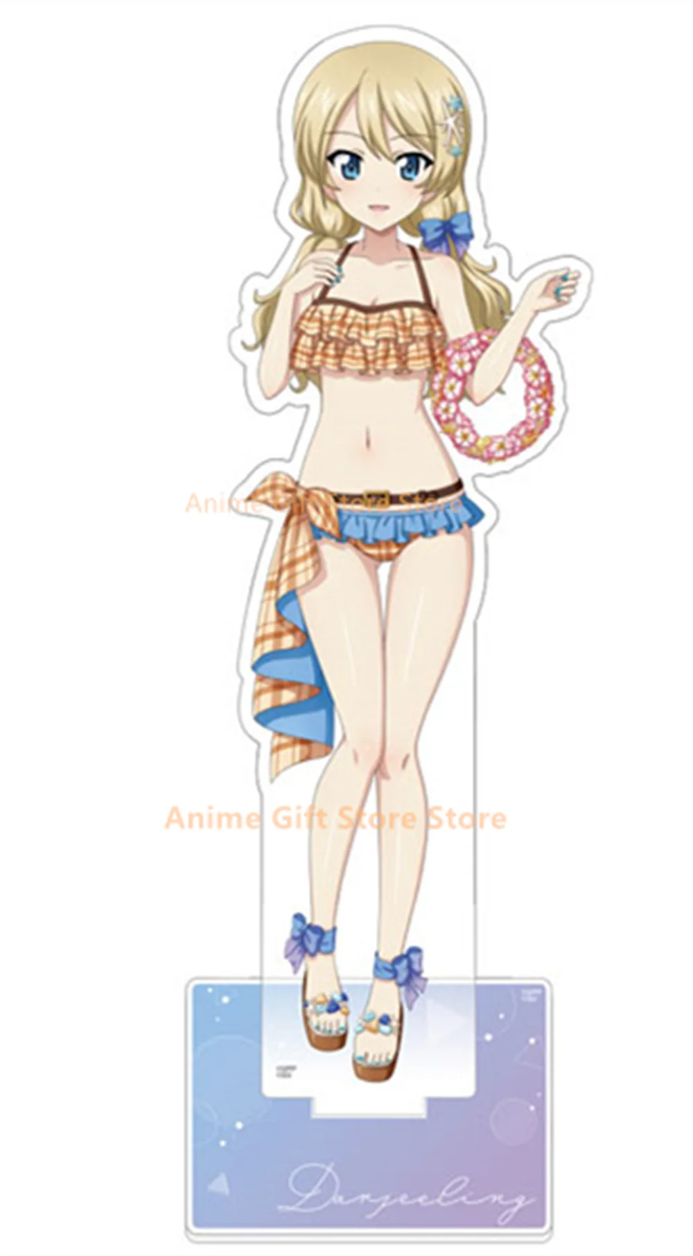 لطيف أنيمي الفتيات وبانزر قوس الاكريليك نموذج عن طريق البحر اللعب سطح المكتب زخرفة 15 سنتيمتر مروحة هدية