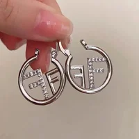 2025 new letter F high-end ear ring, light luxury niche design temperament personalized earrings, jewelry ear buckle gift - Image 3