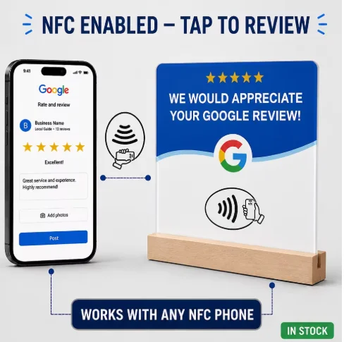 NTAG215 Programmable NFC Desktop Card 13.56MHz Square & Round Self‑Adhesive PVC NFC Tag for Google Menu Tap Table Access