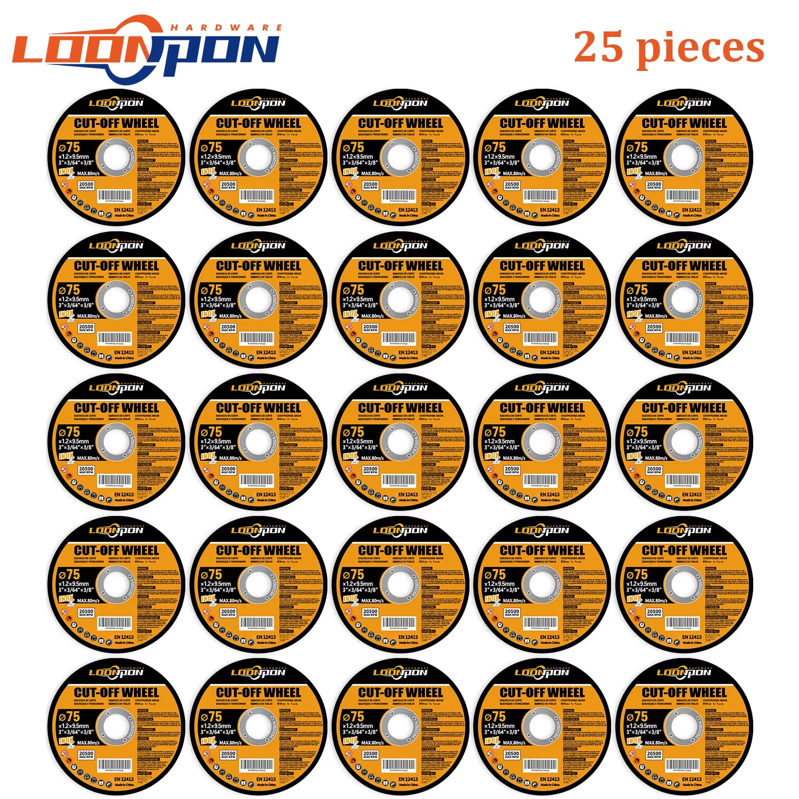 Loonpon 3 Zoll/75 mm Metall-Trennscheibe, Trennscheiben, Kreissägeblatt, Schleifscheiben, Winkelschleifer, Rad für Edelstahl
