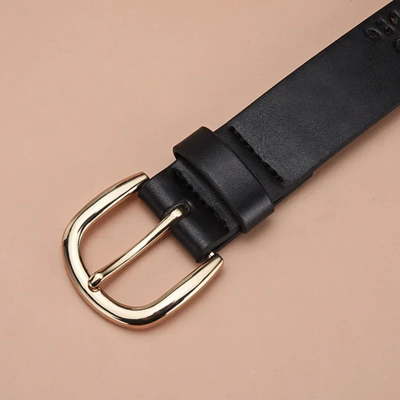 

Fashion Trend Black Hollow Versatile Belts for Women Retro Luxury PU Leather Jeans Waist Belt Clothing Accessories Gifts