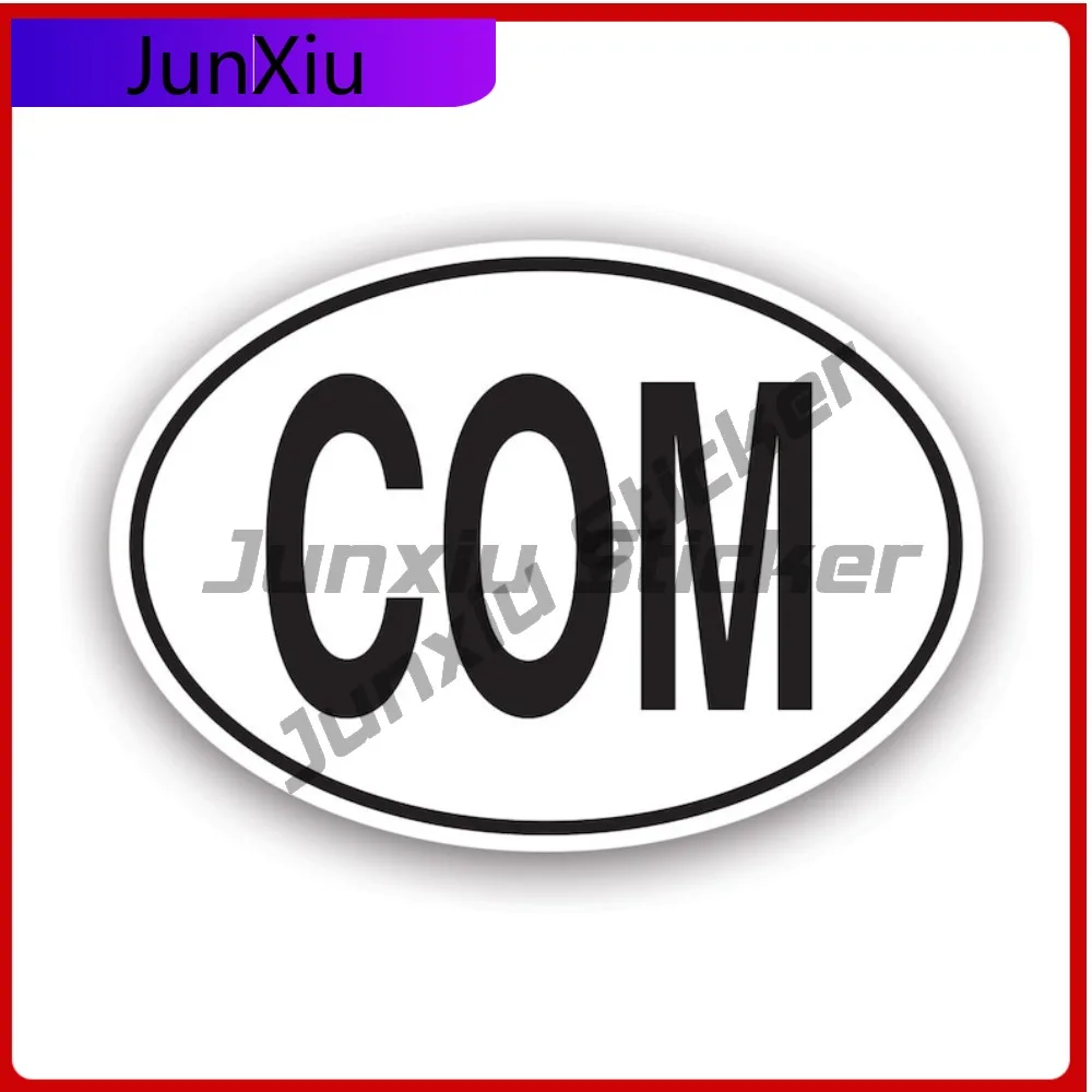 

Com Comoros Country Code Oval Stickerwaterproof Cute Laptop Waterproof Vinyl Decal For Laptops Protection Fun Unique Outdoor
