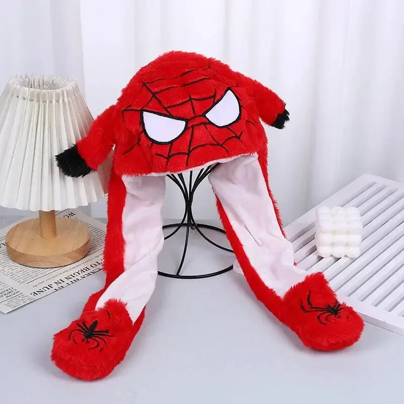 قبعة مارفل سبايدرمان اللطيفة على شكل آذان أرنب، قبعة متحركة ناعمة للقفز، لعبة أنيمي مضحكة للأولاد، قبعة كرتونية، ألعاب هدايا عيد ميلاد للأطفال #2