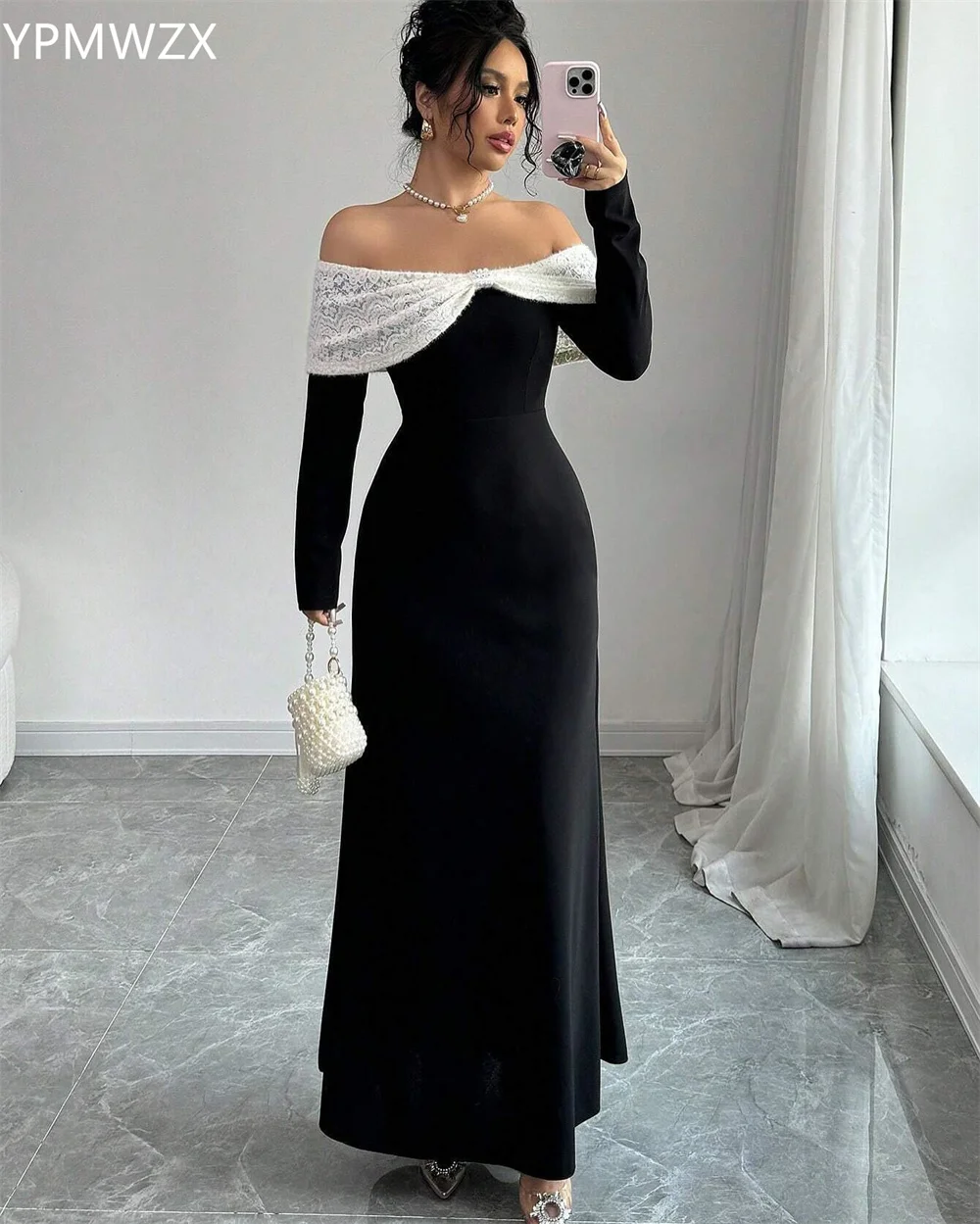 Customized YPMWZX Off-the-shoulder Mermaid Floor length Skirts Draped Bespoke Occasion Dresses