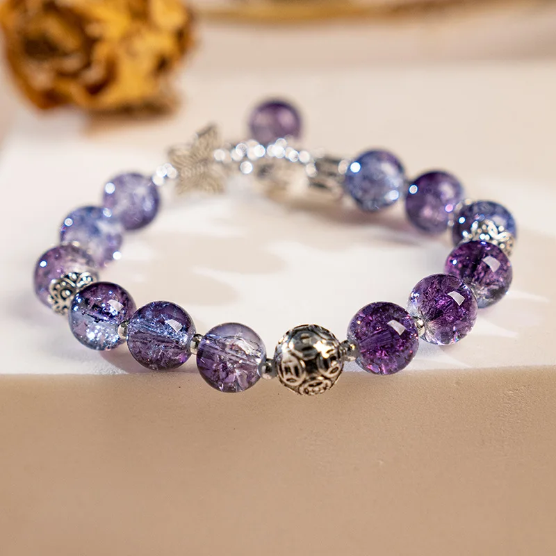 Fashion Ice crack Gradient Beaded Bracelet for Women Vintage Handmade Butterfly Elephant Bracelet Valentine\'s Jewelry Gifts