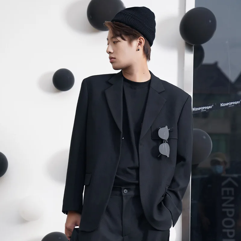 Men's Suit Coat Spring And Autumn New Fashion Design Sense Niche Metal Suit Coat Oversize Casual Suit