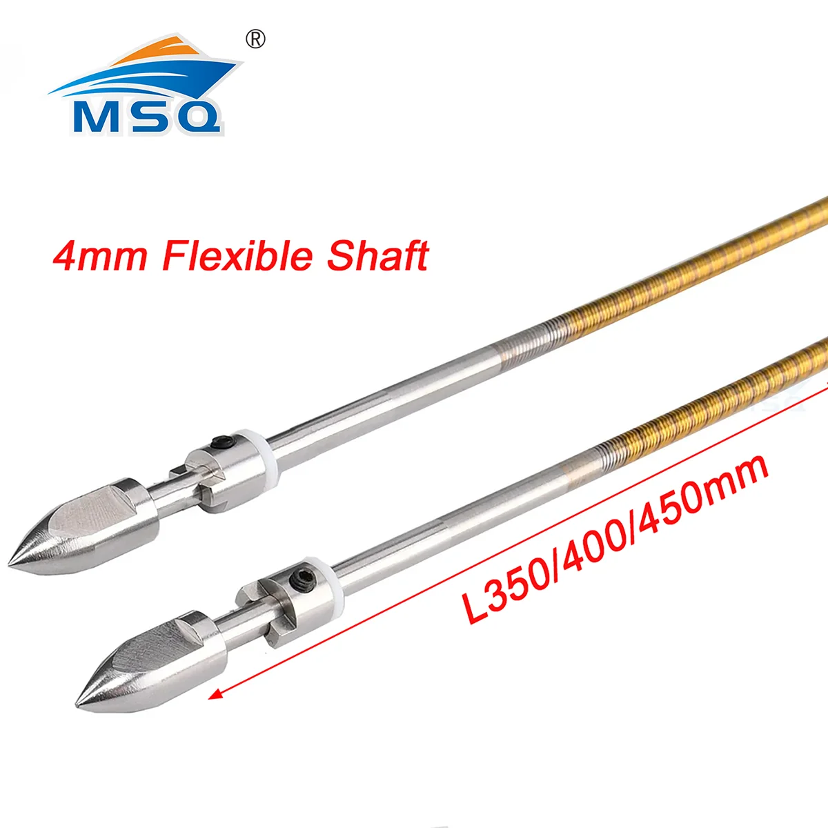 

RC Model Boat Flexible Shaft Kit 4mm Left/ Right Flexible Axle L350/400/450mm +Drive Dog+Plastic Gasket+Prop Nut For RC Boat