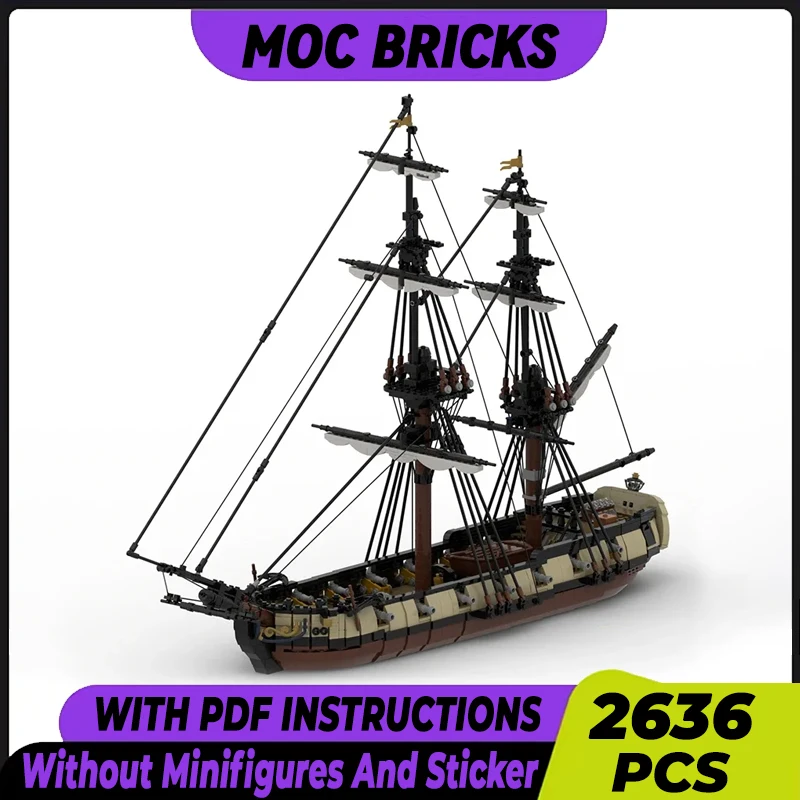 

Military Ship Model Moc Building Bricks British Bomb Ketch Boat Technology Modular Blocks Gifts Christmas Toys DIY Sets Assembly