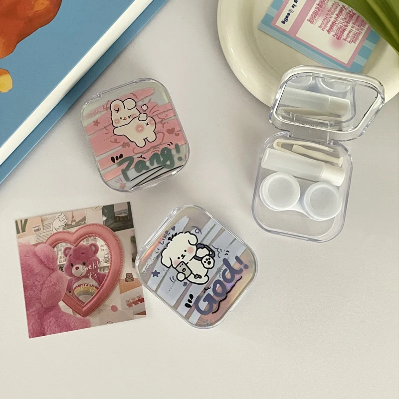 

Travel-Ready Cartoon Contact Lens Case for Girls; Portable Lens Care Storage Set